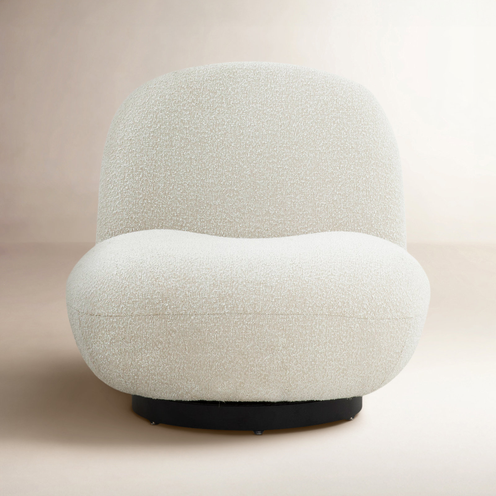 Slipper Chair, Ivory Boucle