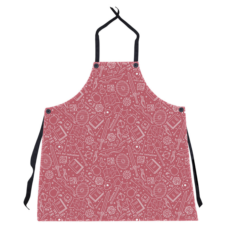 Bib Apron, Red/White