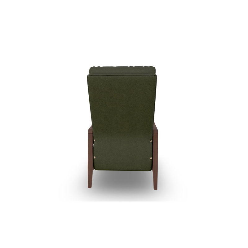 Modern High Leg Recliner, Dark Walnut, Loden