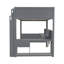 Lit mezzanine double en bois avec bureau, tablettes multiples, DEL et station de charge