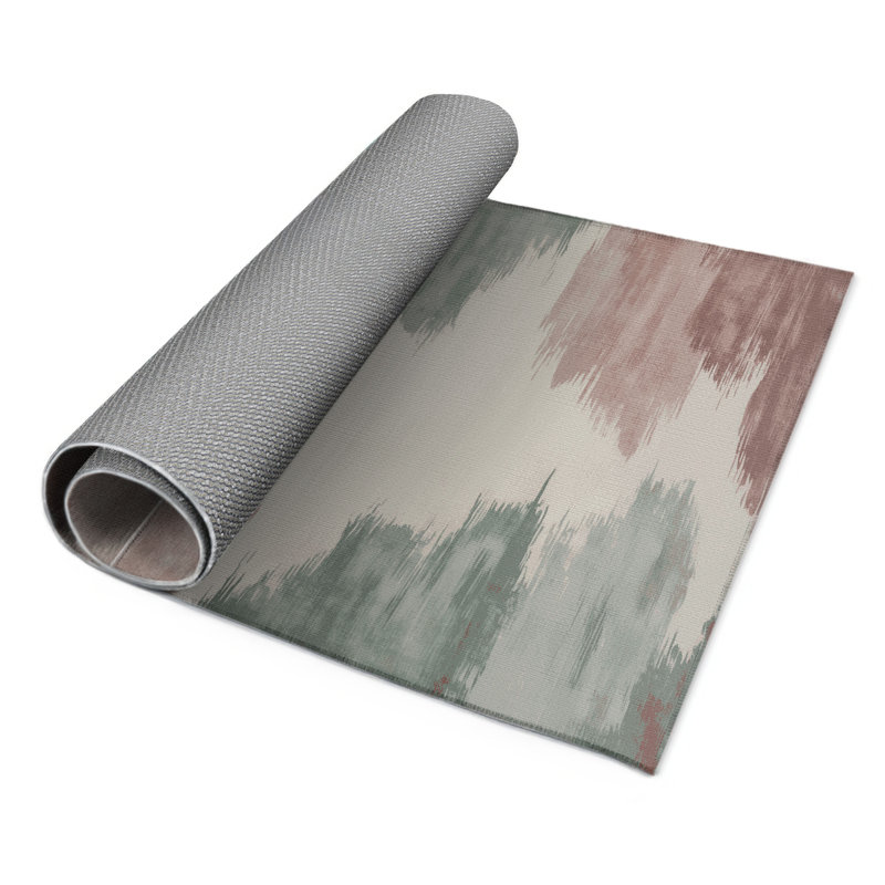Watercolor Gray Indoor and Outdoor Area Rug, Rectangle 3' x 5'