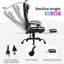 Inbox Zero Adjustable Headrest and Adjustable Padded Armrests PC & Racing Game Chair in Black and White-1501476940