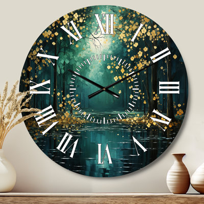 Bold Forest Emerald Canopy III - Landscapes White Face Wall Clock