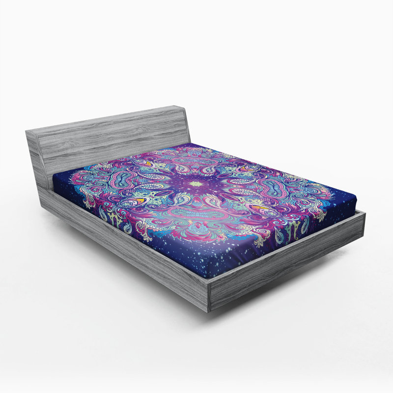 Microfiber Paisley Fitted Sheet, Queen Fitted Sheet