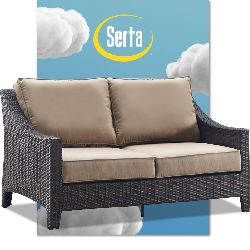 Serta Tahoe Outdoor Loveseat, Brown Wicker
