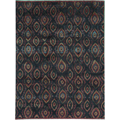 Kendale Ikat Area Rug in Green/Blue/Rust