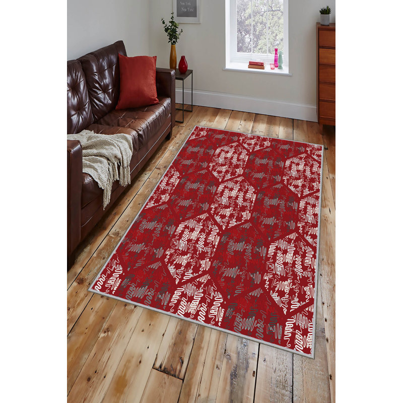 Non-Slip Hall Carpet, 3.3 x 9.8 ft, 100% Polyester, 0.4 in Pile Height, Antibacterial & Machine Washable | 3D Digital Print, Durable Woven Design, Perfect for Home & Office, Easy Care & Maintenance