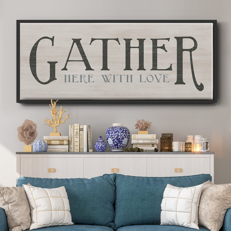 «Gather With Love», toile encadrée, H 20 po x l 50 po