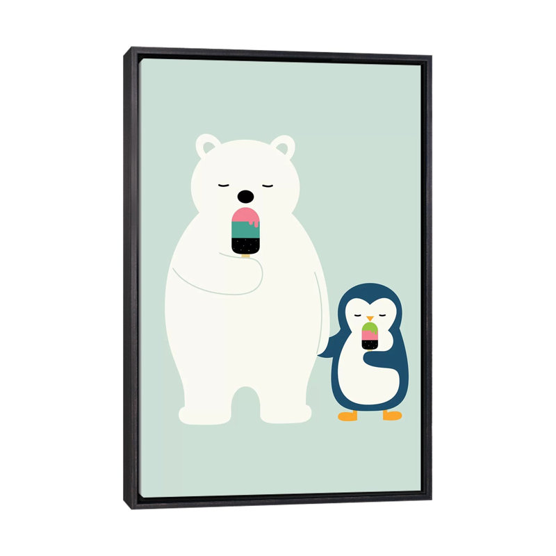«Stay Cool» par Andy Westface - impression d'art graphique, H 60 po x l 40po x P 1,5 po, Toile avec cadre noir patiné
