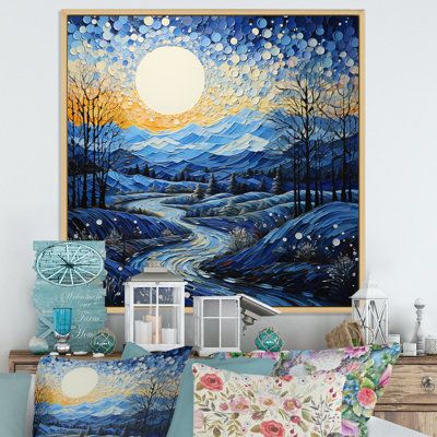 «Winter Landscape Snowy Peaks I - Landscape», reproduction sur toile