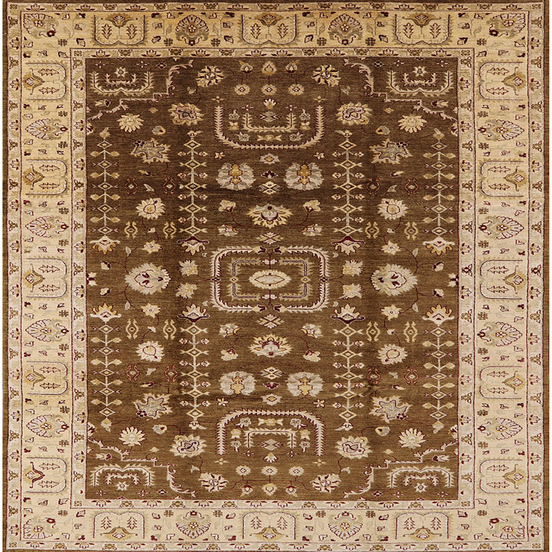 Tapis oriental beige / brun Hear, Carré 3 pi