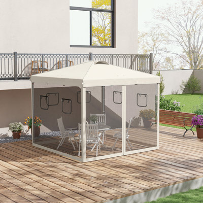 Outdoor Gazebo with Netting and Windows