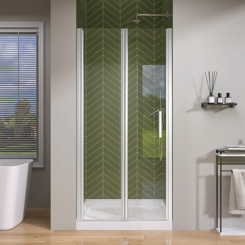 Portes de douche l 36 po x H 72 po Porte de douche sans cadre avec, Chrome
