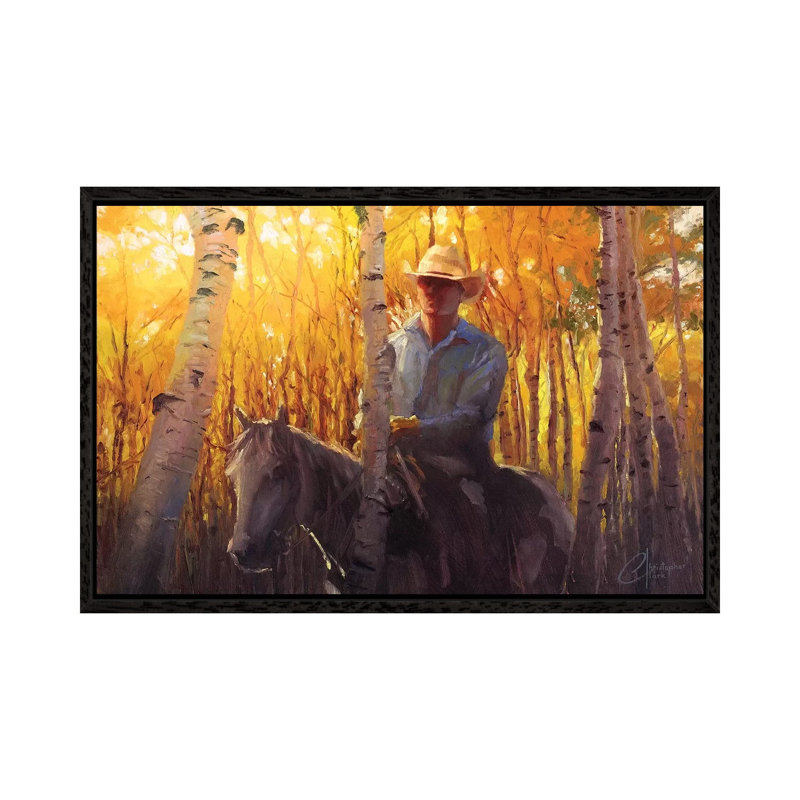 Aspen Cowboy by Christopher Clark - Floater Frame Print on Canvas, Black Framed Canvas, 66.04 cm H x 45.72 cm W