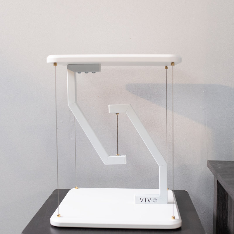 VIVO Universal White 12" Tensegrity Speaker Stand, Floating Tabletop Platform
