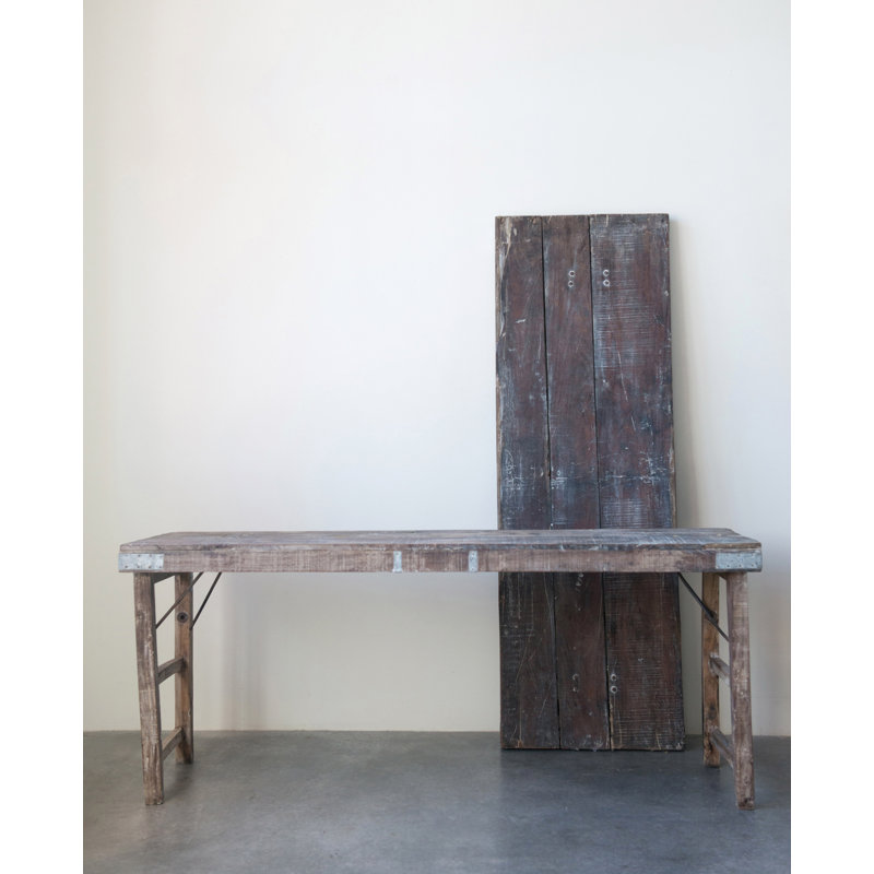Reclaimed Wood and Tin Patch Folding Table