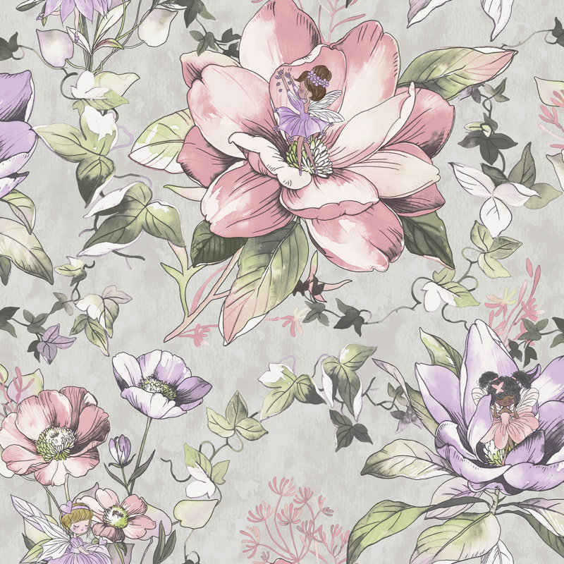 Mikolas 53cm x 10.5cm Matte Wallpaper Roll, Grey