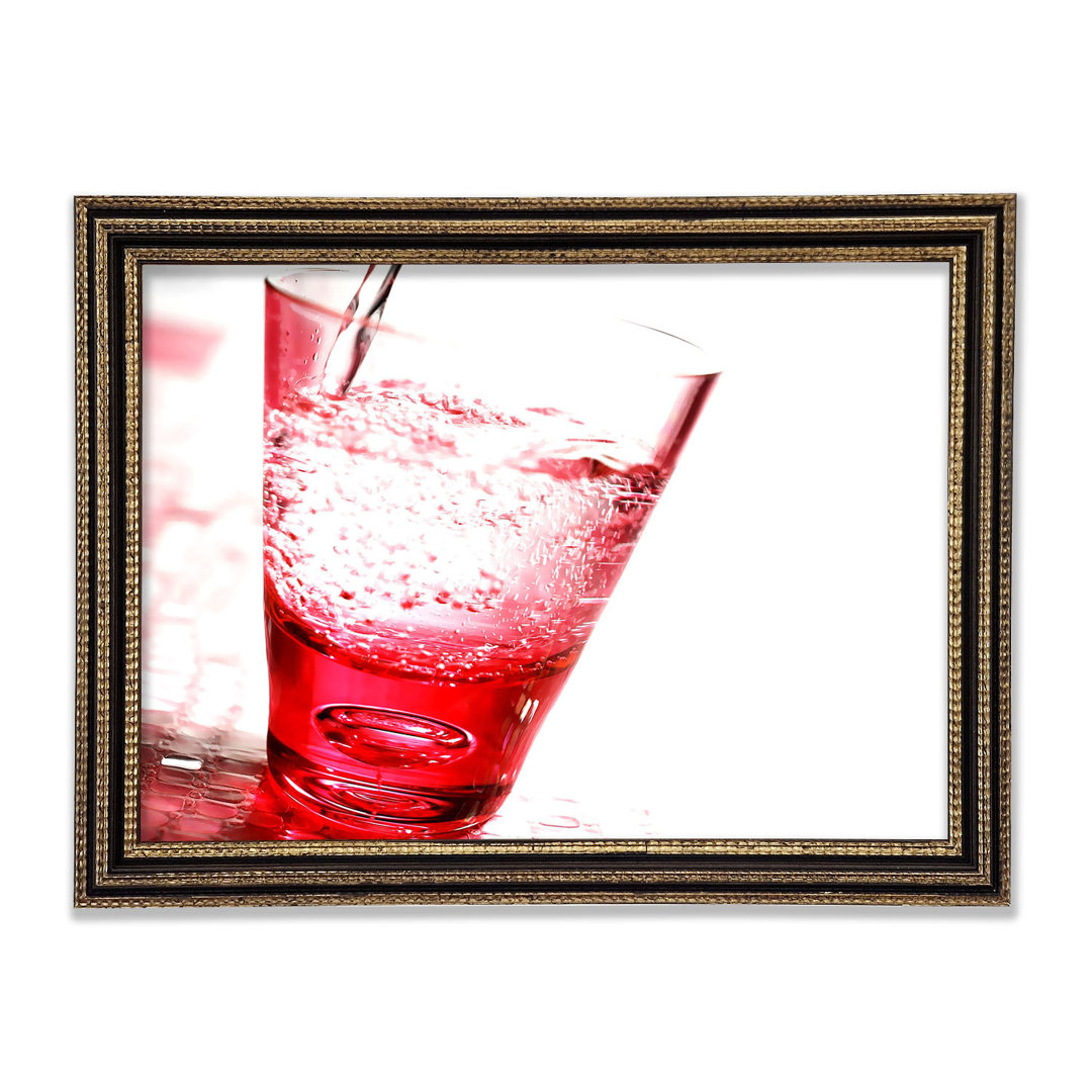 Rosa Glas Wasser Gerahmter Druck