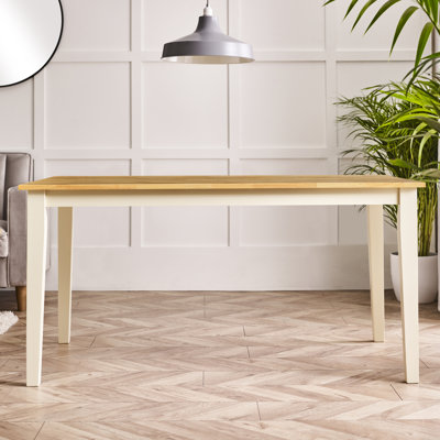Alissah Solid Wood Farmhouse Extendable Dining Table - Traditional Rustic Kitchen Style 
