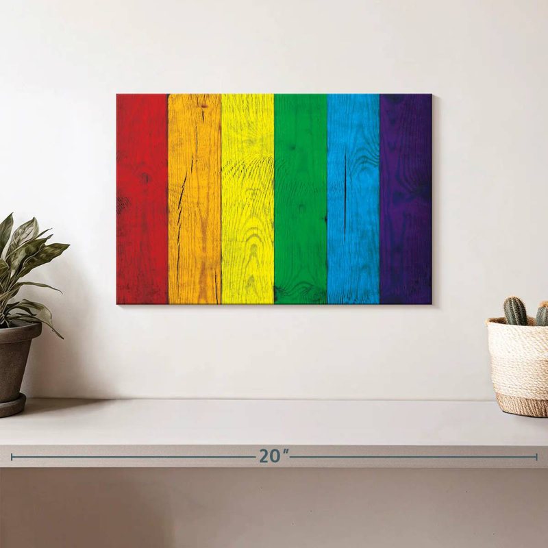 Fierté des couleurs sur bois, H 8 po x l 12 po