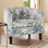 Fauteuil demi-tonneau, fauteuil avec garniture cloutée dorée Anschultz