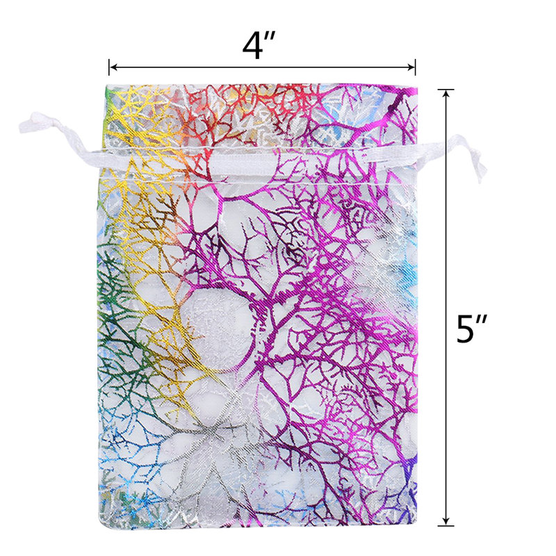Sacs-cadeaux Coralline, Blanc/rose, H 4 po x l 5 po