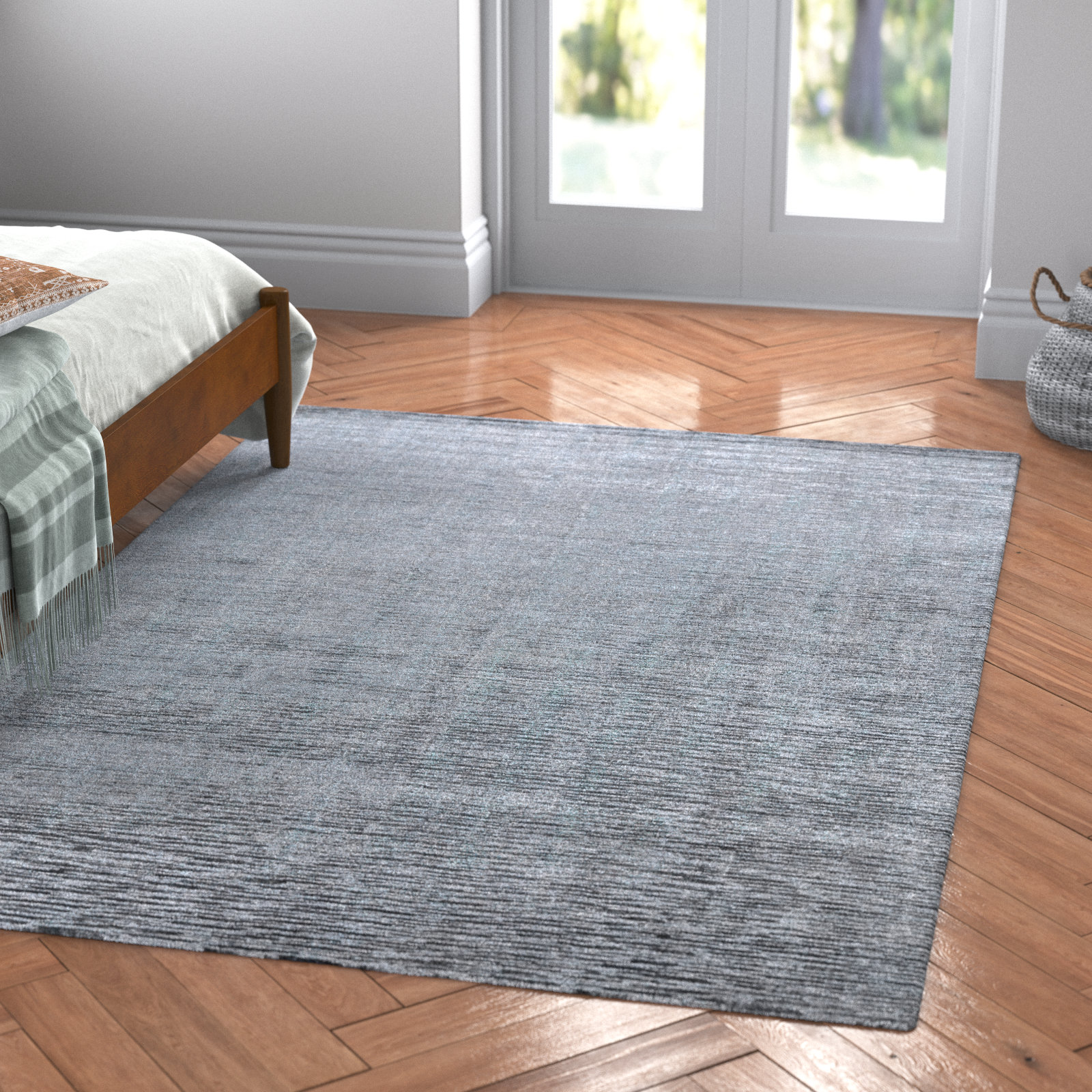 Elba Charcoal Gray Hand-Loomed Rug, Rectangle 10' x 14'