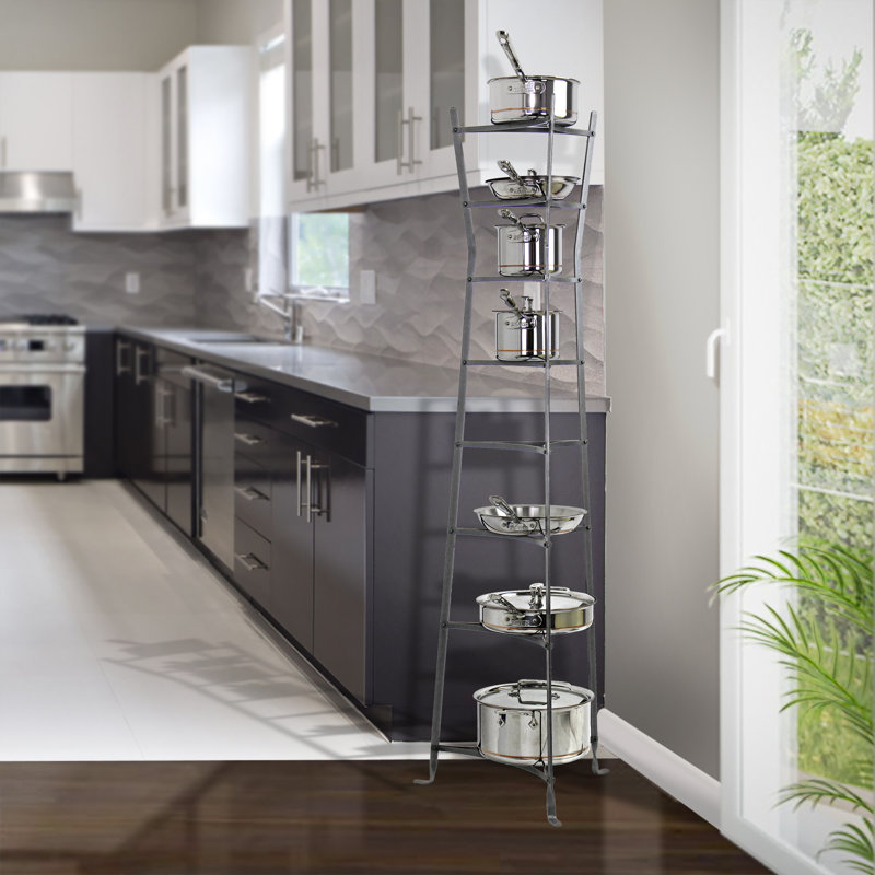 Hammered Steel 8-Tier Hourglass Cookware Stand
