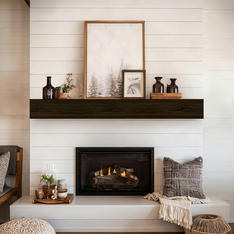 Fireplace Mantel Handmade Rustic Wood Mantel for Over Fireplace Wall Mounted Floating Mantle Shelves for Living Room Decor