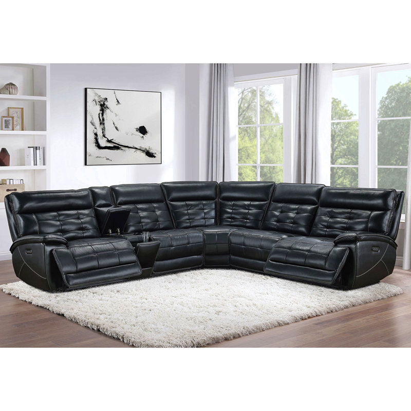 Hayden Black Dual Power Reclining Sectional Sofa