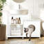 Hidden Litter Pet Washroom For Bath, White Cat House With Storage, Large Cat-, Under Sink, P2 Particleboard Bathroom Enclosure, Shelter Storage Options,