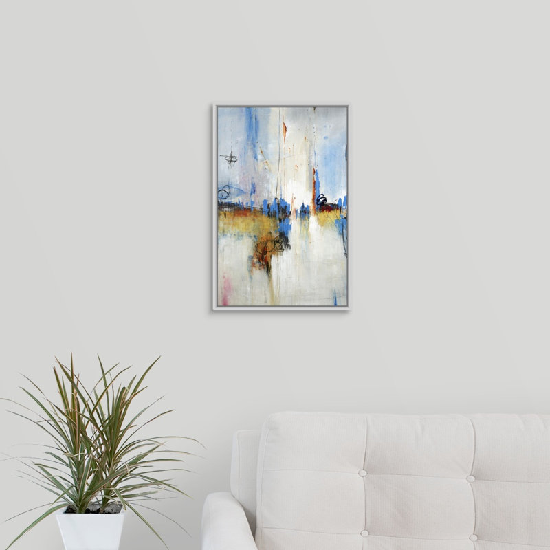 « demure danse », peinture sur toile, H 19,7 po x l 13,7 po x P 1,75 po, Cadre flottant blanc