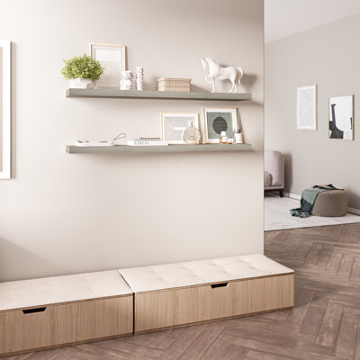 Miami 48" W x 8" D Floating Shelves Set with Invisible Wall Mount Brackets