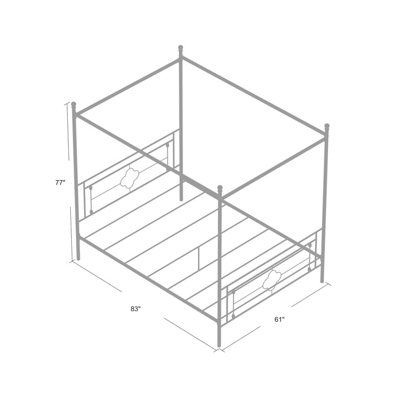 Woodson Metal Canopy Bed, Queen