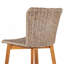 Tabouret de bar d'extérieur en bois de teck avec osier Lymington, ensemble de 2-1311283679