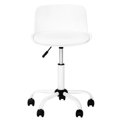 Fauteuil de travail d'ordinateur contemporain Contemporary - ergonomique, réglable en hauteur, pivotant à 360 degrés, revêtement pivotant blanc