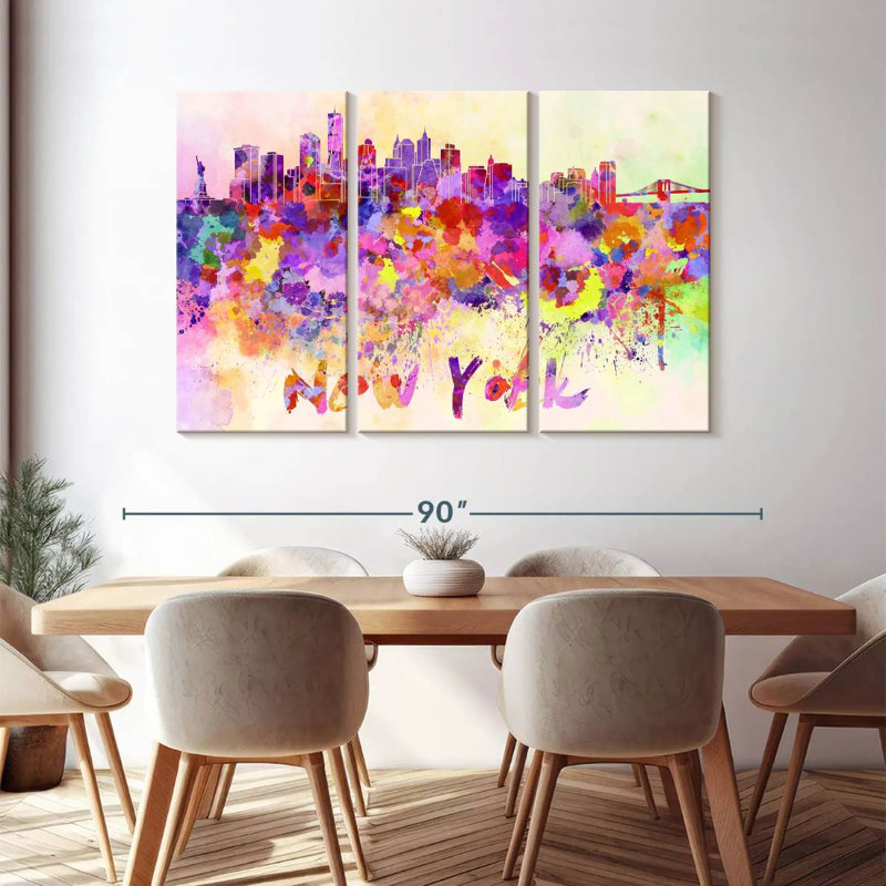 New York City, reproduction d'art sur toile abstraite, H 74 po x l 48 po x P 1,25 po
