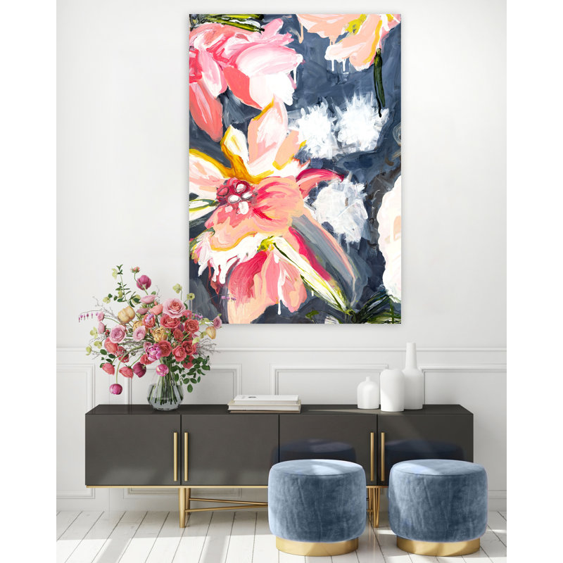 «Flower Drip I» par Katie Ré Scheidt, H 37,5 po x l 24 po, Toile tendue