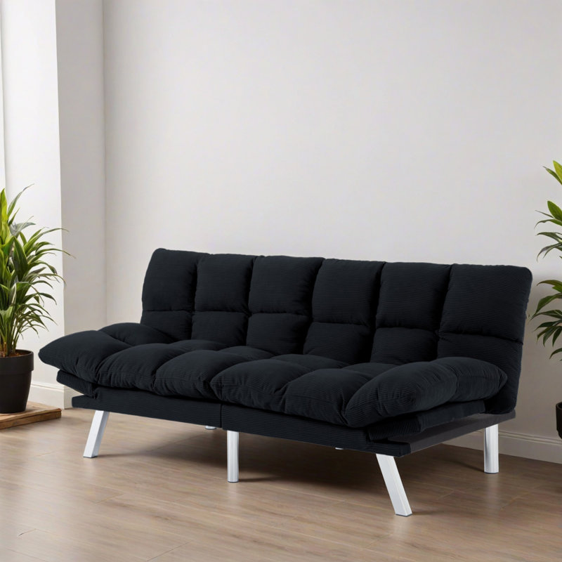 Canapé-lit inclinable convertible inclinable de 67,32 po de largeur, Noir