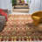 Blossom Tufted Wool/Cotton Performance Floral Rug in Gold/Red-95854090