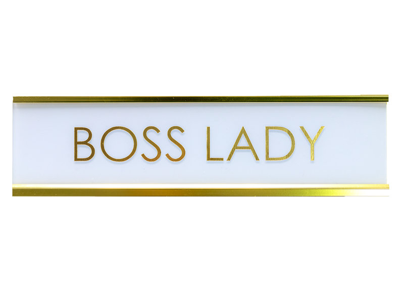 Enseigne fantaisie Boss Lady, Blanc / or