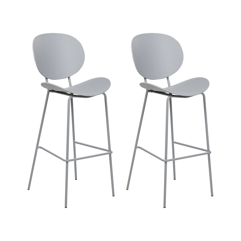 Shonto Counter Stool with Metal Frame, Grey