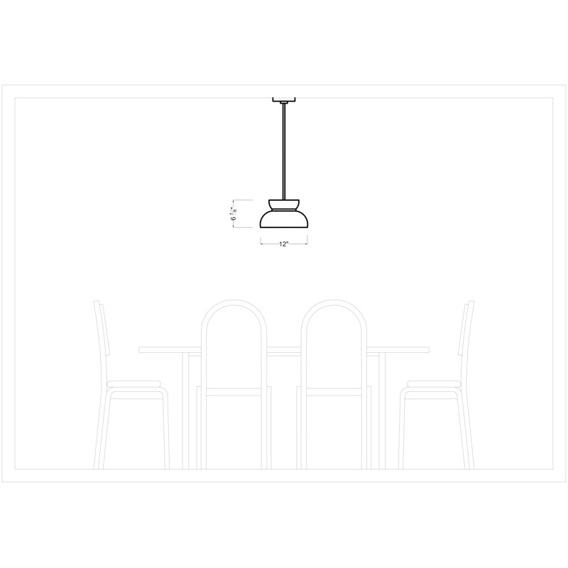 Luminaire suspendu moyen 1 lumière Pemberton, Blanc mat
