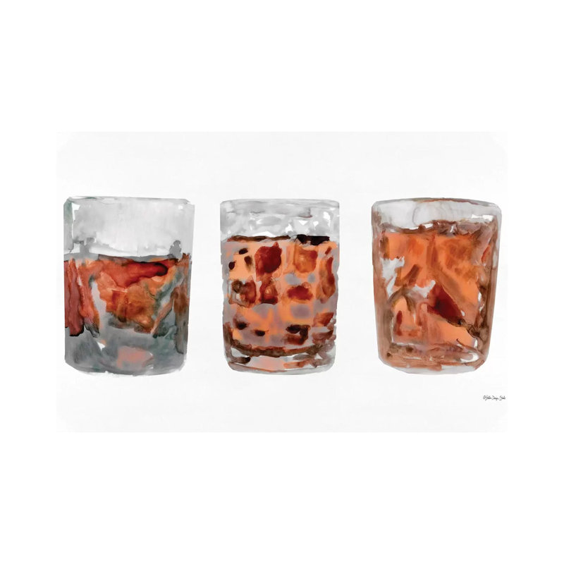 Bourbon Glasses II 1 Piece Painting on Canvas, 66.04cm H x 101.6cm W x 1.91cm D, Wrapped Canvas