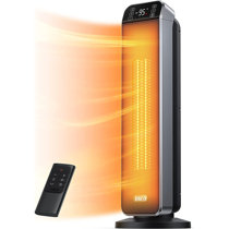 Space Heater Large Room, 29'' Ceramic Tower Heaters with Remote, Adjustable  Thermostat, Overheating & Tip-over Protection, 1-12H Timer, Portable