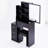 29.2" Small Space Left Bedside Cabinet Vanity Table + Cushioned Stool-2131823446