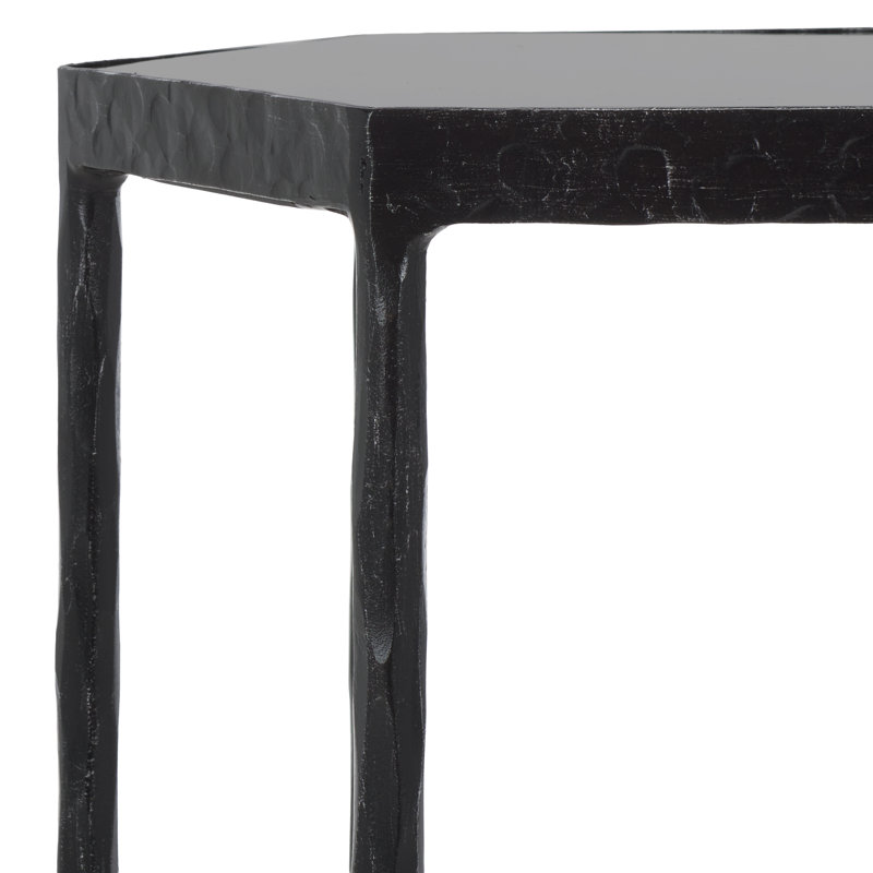 Galvin Marble Top Drink Table, Black