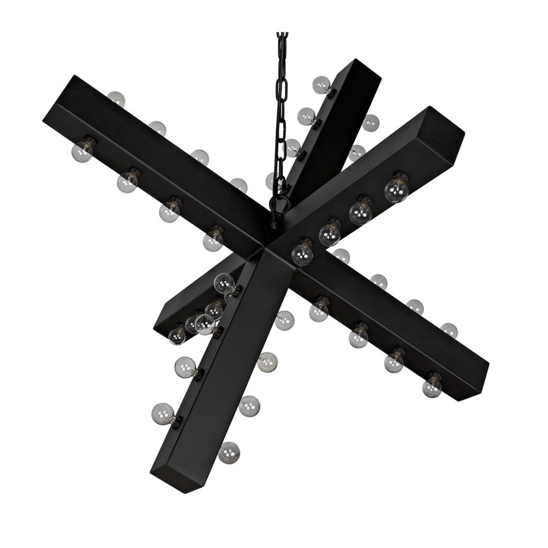 Cruzar 48 - Light Chandelier, Matte Black, 34.5" H x 52.5" W x 52.5" D