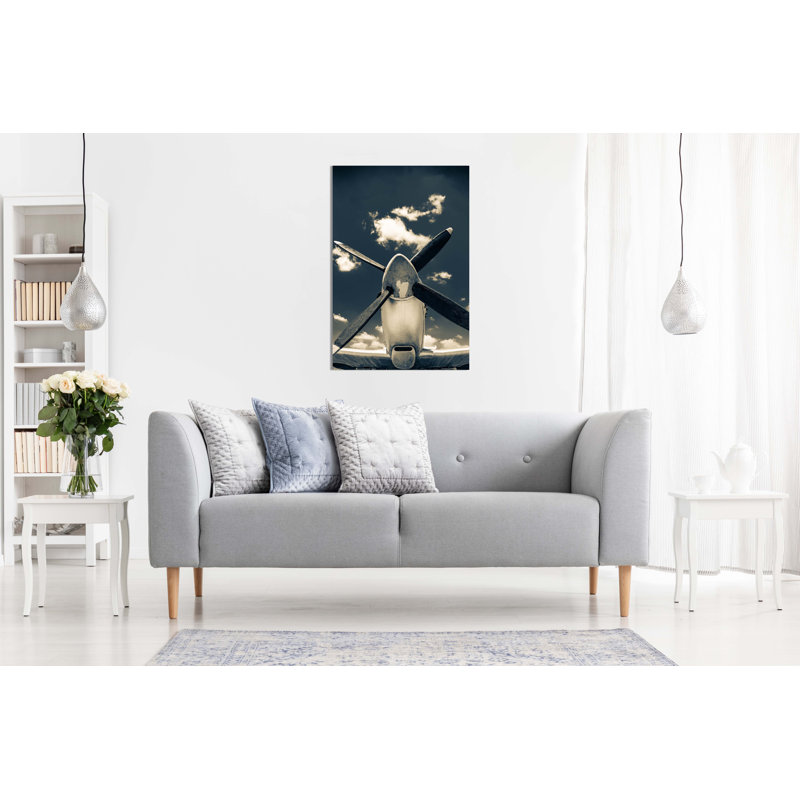 Blue Sky And Airplane Propellers Artistic - Wrapped Canvas Art Prints, 61cm H x 41cm W