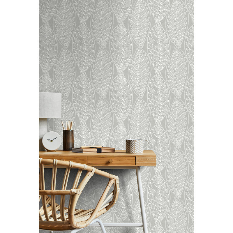 Rouleau de papier peint L 27 pi x l 27 po Bonfield, Gris havre